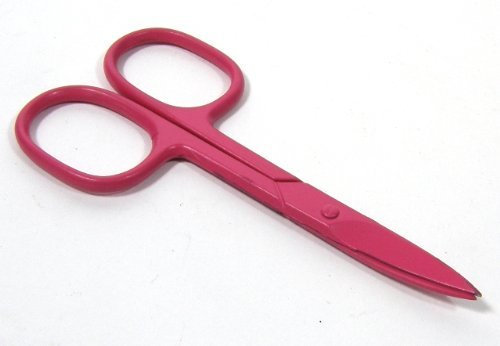 Restposten: Nagelschere mit gebogener Spitze, pink, Made in Germany 3 1/2 Zoll (0062)