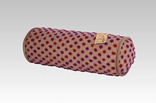 Nackenrolle Wolle Noppen beige 42 cm x 14 cm