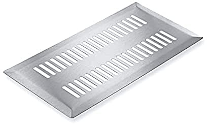Stiebel Eltron Rechteckiges Luftgitter FG für den Fußbodenauslass LVE FA, geeignet für den Fußboden im Zuluftbereich, Edelstahl gebürstet, Design Langloch, 0