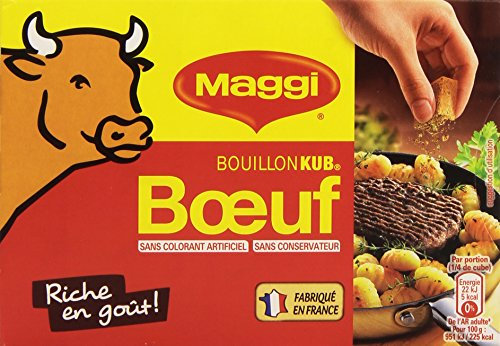 Nestlé Maggi Bouillon Kub Goût Boeuf (18 Cubes) 180 g (18 x 10 g)