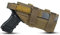 OneTigris 1000D Nylon Taktische Molle Pistolenholster Gürtelholster für Pistolen (Braun ohne Magazintasche)