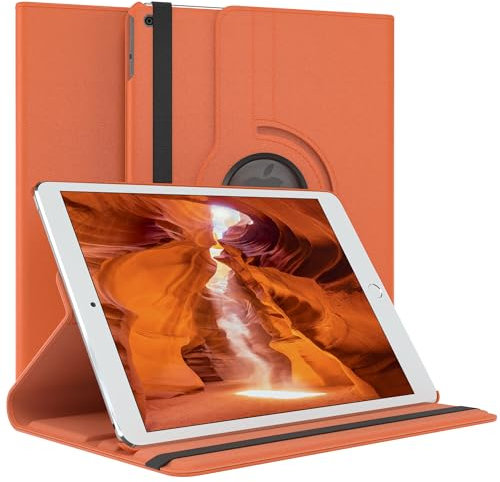 EAZY CASE - Tablet Hülle für iPad Air 2. Generation (2014) Schutzhülle 9.7 Zoll Smart Cover Tablet Case Rotationcase zum Aufstellen Klapphülle 360° drehbar mit Standfunktion Tasche Kunstleder Orange