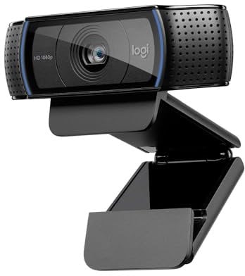 Logitech C920 cámara Web 1920 x 1080 Pixeles USB 2.0 Negro - Webcam (1920 x 1080 Pixeles, 1080p,720p, H.264,M-JPEG, USB 2.0, Negro, Clip/Soporte)