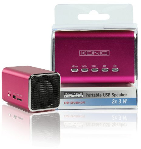 Konig Active Portable USB Speaker - Pink