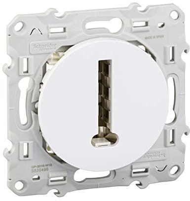 Schneider Electric S520496 Prise téléphone conjoncteur T Odace Blanc