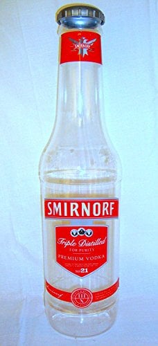 Holland Plastics Original Brand 2ft Large Giant Money Saving Bottle - Smirnorf, Clear, Red, Money Bank, Modern, Plastic, L, All Ages