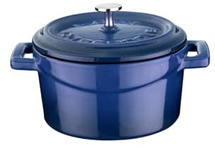 LAVA Cookware LV Y TC 10 K2 Mini Casserole Ronde, diamètre 10 cm, en Fonte, Bleu