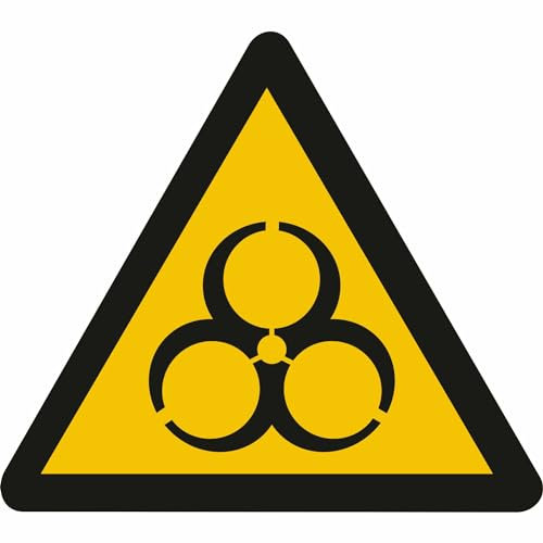 Indigos UG Aufkleber Warnung vor Biogefährdung Warnschild, 20cm - selbstklebender Sicherheits Aufkleber für Tür oder Wand - Warnschild für Gebäude, Hotel, Büro, Firma, Haus, Praxis