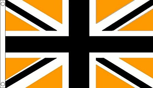 Flagtex Union Jack Flagge, schwarz/goldfarben, L