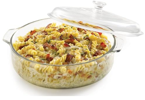 Libbey Baker's Basics Glass Casserole Dish with Cover, 3-quart