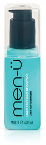 men-ü DAILY REFRESH SHAMPOO 100ml for men, up to 120 shampoos, ultra-concentrate formula = long lasting & high performance - cleanses and refreshes, mens shampoo.