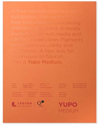 Yupo Paper L21-YUP197W912 White Sheets (10 Pack), 9 x 12