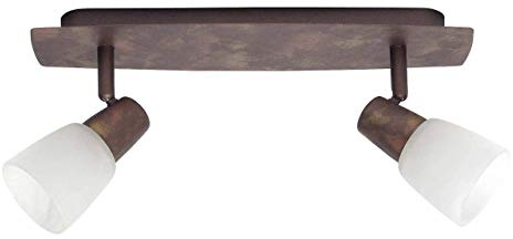 Brilliant Milos Spotbalken, 2-flammig, 2x E14 maximal 40W, altkupfer/champagner 17829/56