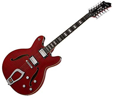 Hagstrom VIDLX12-BLK Viking Deluxe 12-saitig Wilde Kirsche transparent