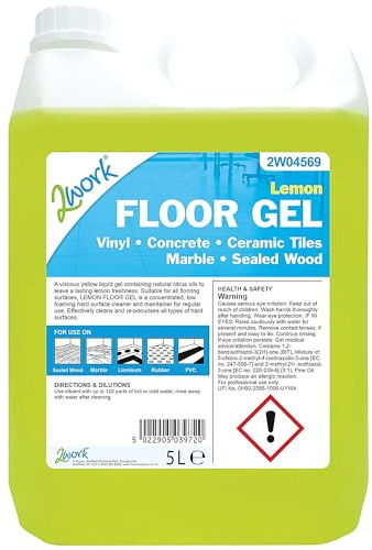2Work 2W04569 5 L Lemon Floor Gel, Pack of 1