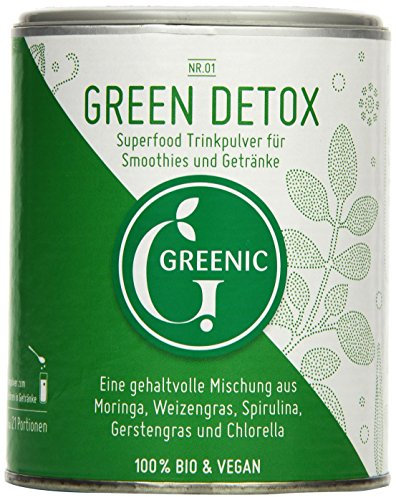 Greenic Green Detox Superfood Trinkpulver Mischung, 1er Pack (1 x 90 g)