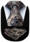 HISDERN Herren Krawatte Extra Lange Paisley Krawatten und Einstecktuch Set Elegante Hochzeit Seidenkrawatte Taschentuch für Männer Gold & Marine
