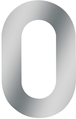 Metafranc Hausnummer 0 - Edelstahl - 120 mm - 3D Design - Gute Lesbarkeit - Individuelle Kombinationsmöglichkeiten / Beschriftung / Kennzeichnung / Ziffer / Haustür / Hauswand / Gartentor / 424097