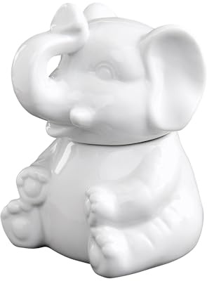 HIC Kitchen Elephant Sugar Bowl, Fine Porcelain, 8-Ounce