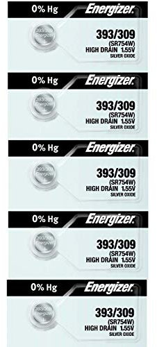 Energizer 393 Silver Oxide 10 Batteries (SR754W)