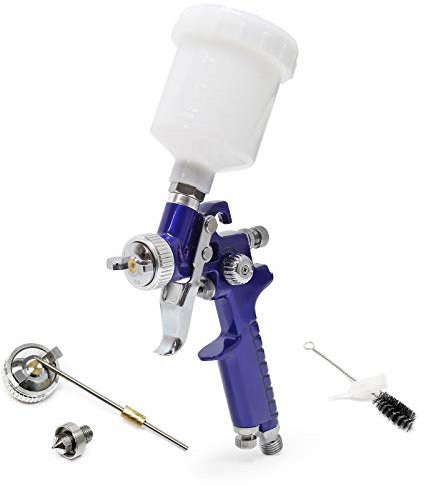 Wiltec HVLP Lackierpistole H2000P, 0,8 mm 0,5 mm Düse, 125 ml Becher, 280 mm Strahlbreite, Spritzpistole Sprühpistole Airbrushpistole