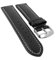 Herzog Bio-Leder Uhrenarmband 18mm - 28mm | Kalbsleder schwarz, mit Kontrastnaht 20540S, Stegbreite:20mm