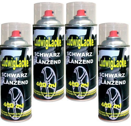 Standardspray 4 Lackspray Schwarz glänzend 400 ml je Spraydose