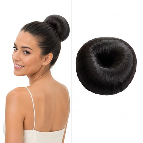 CAISHA Hair Donut Bun Maker Shaper Ring Foam Brown DK6 | Synthetic Ballerina Smooth Chignon Updo Extension Multi Colors Thick Fake Volume Padded Base Sponge Hairpiece Styling Pieces