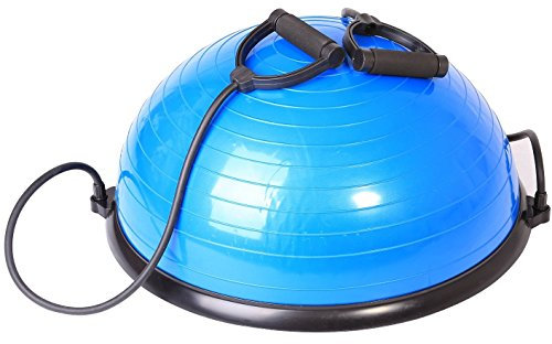 SportPlus Balance Ball Halbkugel inkl. Traningsbänder, ca. 62 cm Durchmesser, Balance Trainer für Gleichgewicht & Stabilität, Nutzergewicht bis 120 kg, SP-GB-001