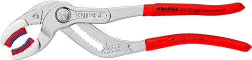 Knipex Pinza per Sifone e Connettore Cromata, Rivestiti in Resina Sintetica Antiscivolo 250 Mm 81 13 250