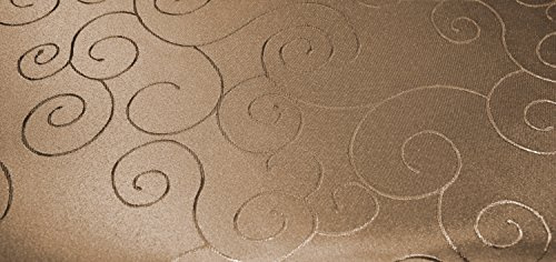 Unbekannt Tischdecke rund 180 cm Ø Struktur damast Tafeltuch Circle bügelfrei #1307 (Hellbraun)