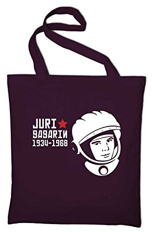 STYLETEX23 Juri Gagarin Jutebeutel Baumwolltasche, maroon