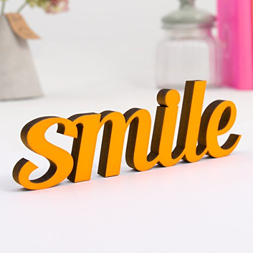 KLEINLAUT 3D-Schriftzug Smile in Größe: 10 x 3,3 cm - Dekobuchstaben - 32 Farben zur Wahl - Rot