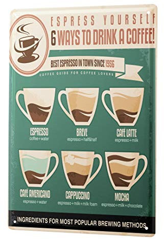 Cartel Letrero de Chapa Cocina a tomar café