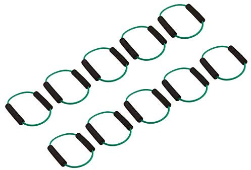 Sport-Tec Fitness Ring Expander Fitness Tube Gymnastikband Body Toner Mittel, Grün 10 STK.