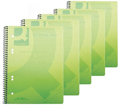 Q-Connect KF10034 Spiralbuch, A5, Polypropylen, transparent 5 grün