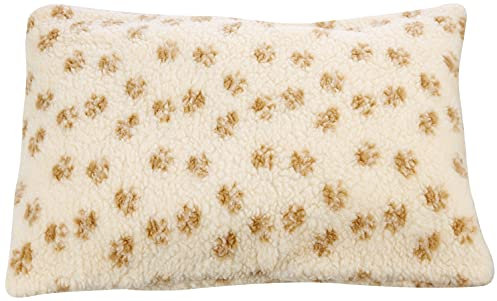 Danish Design Beige Pawprint Kumfy Kradle Cat/Kitten Machine Washable Sherpa Fleece Radiator Bed Cover