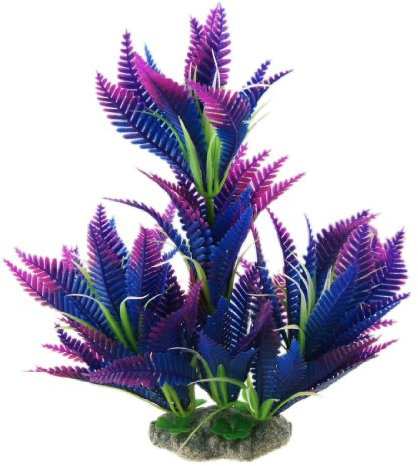 sourcing map Plante Artificielle en Plastique avec Feuilles pour Aquarium Colorée 25cm
