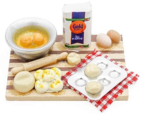 Odoria 1/12 Miniatur Milchbrot an Bord Puppenhaus Küche Backset Zubehör