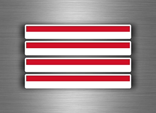 Akachafactory 4 x selbstklebend Sticker Auto Moto Stripes Flagge Tuning Monaco monegasque