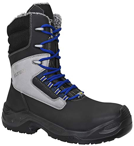 ELTEN Sicherheitsschuhe Jonte High ESD S3 CI, Damen und Herren, Leder/Textil, Kunststoffkappe (Leichter als Stahlkappe), robust 41, Schwarz-Grau
