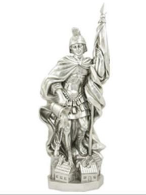 Heiliger Florian, 50cm, silbern, Heiligenfigur