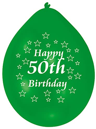 Amscan Int995574 Balloon Pk10 22Cm H 50Th Birthday