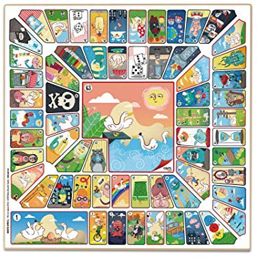 Cayro - Tablero Parchís de 6 y Oca - De Madera - Diseño Clásico y Elegante - Tamaño 40 x 40 - Juego Tradicional - Desarrollo Cognitivo - Diseño Elegante y Duradero