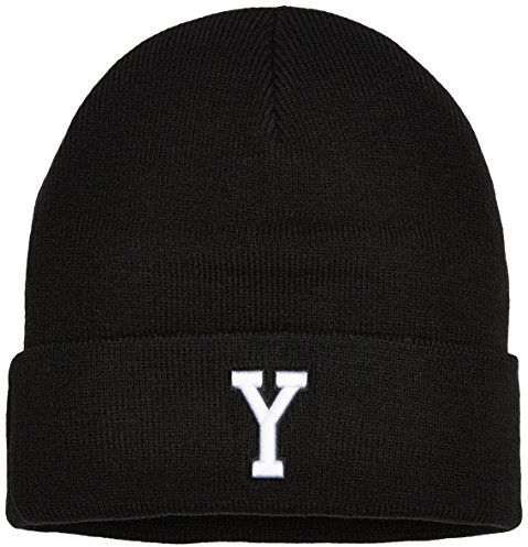 MasterDis MSTRDS Letter Cuff Knit Beanie Mütze, Schwarz, One Size