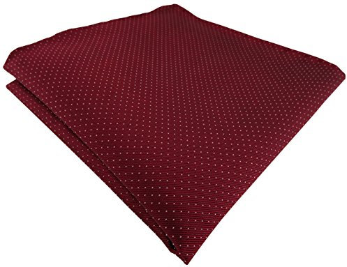 TigerTie Seideneinstecktuch bordeaux weinrot silber gepunktet - Einstecktuch Handrolliert