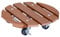 Wagner Carrello per Piante WPC Ø 29 x 7,5 cm I Carrello per Fiori e Piante per Interni ed Esterni, Terracotta I Portavaso Composito di plastica e Legno con 2 Freni I Portata 100kg - 20053501