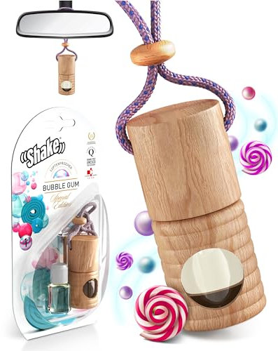 SHAKE Auto Duft (2 x 4,5ml) • Natürlicher Lufterfrischer Auto • Parfüm Aufhänger mit ätherischen Ölen • Diffuser Auto Innenraum • Air Refresher: Bubble Gum