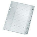 LEITZ Kunststoff-Register, A-Z, A5, PP, 20-teilig, grau VE=10
