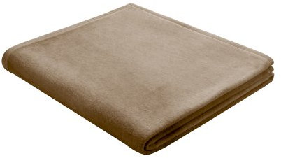 Biederlack Wohn- und Kuscheldecke, 100 % Baumwolle, Samtband-Einfassung, 150 x 200 cm, Gelb, Cotton Pure, 239664